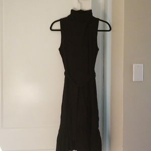 Calvin Klein turtleneck, sleeveless black dress